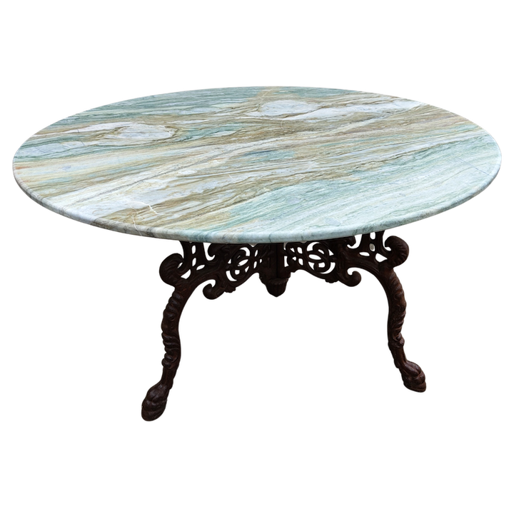 1.2M VERDE MARBLE ROUND LION TABLE
