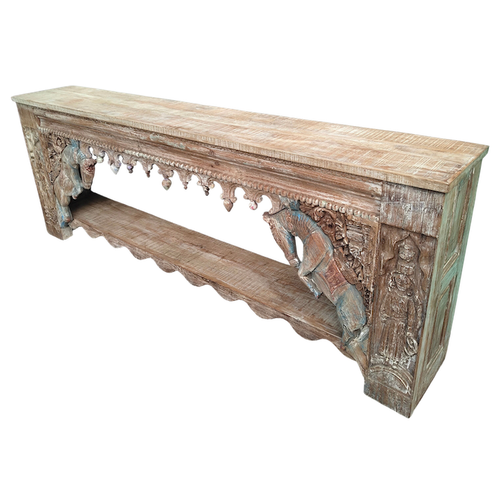2.36M CARVED HORSE CONSOLE
