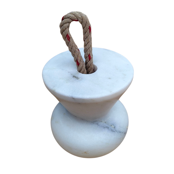 WHITE MARBLE MUSHROOM DOORSTOP