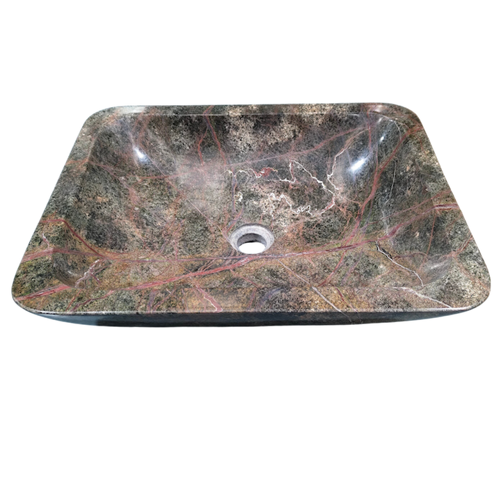 FOREST GREEN RECTANGLE MARBLE WASH BASIN