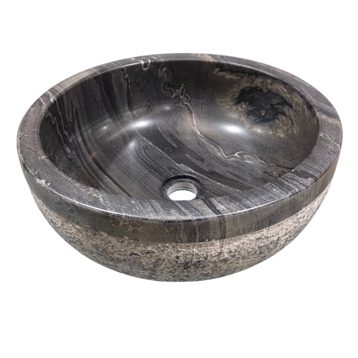 SLATE TEXTURED ROUND MARBLE WASH BASIN