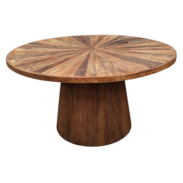 1.5M ROUND SLEEPER FLUTED BASE DINING TABLE