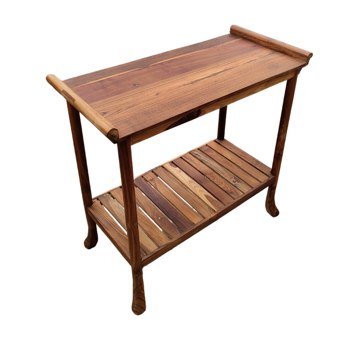 SMALL TEAK SLATTED CONSOLE