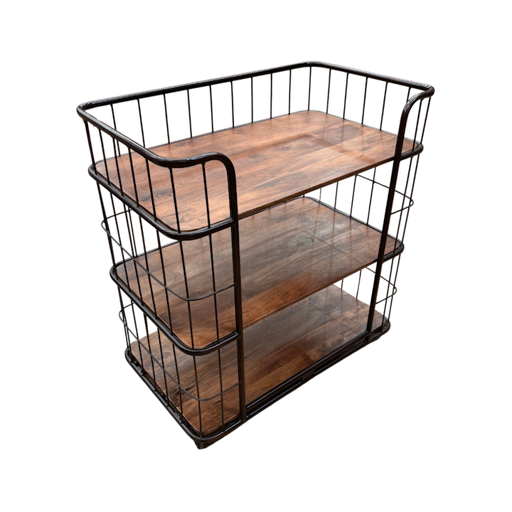 1M CAGE STYLE WALNUT SHELF