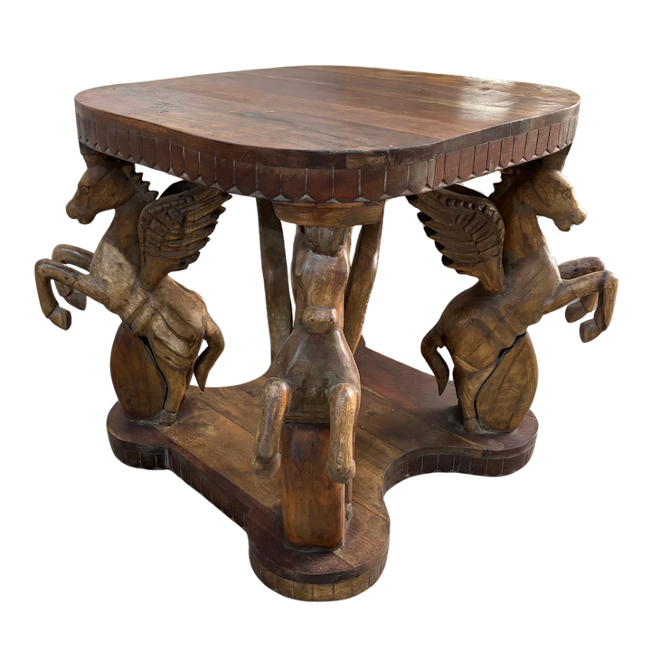 CARVED PEGASUS SIDE TABLE