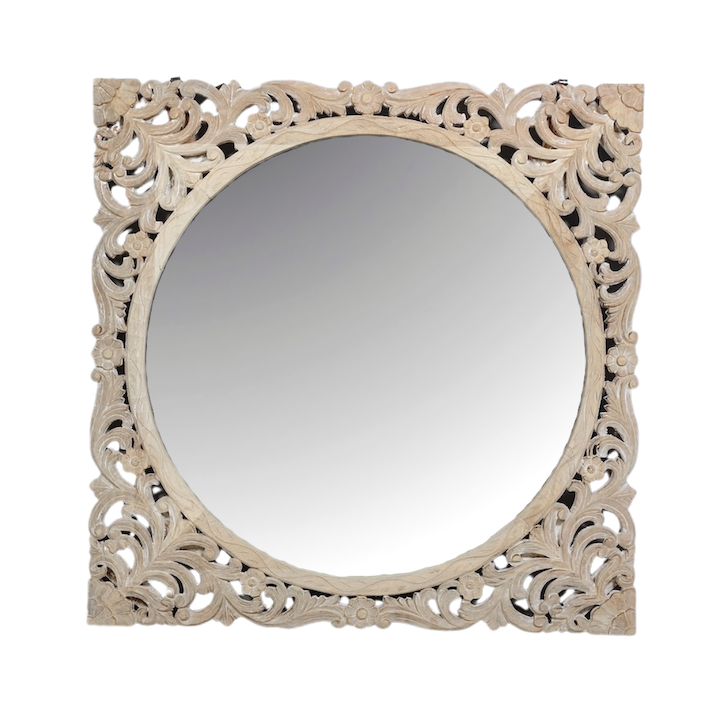 1.2M CARVED SQUARE MIRROR