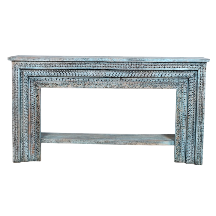 BLUE CARVED CONSOLE