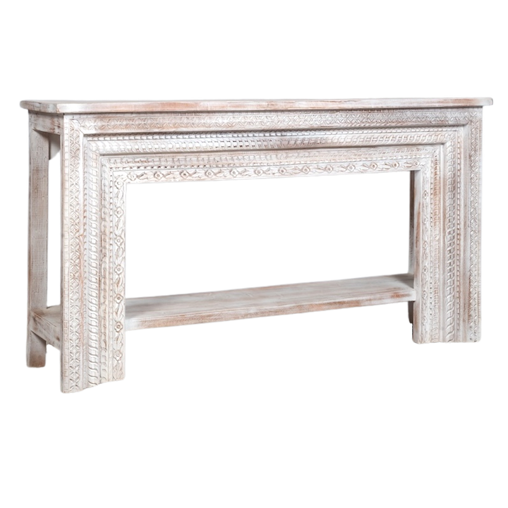 WHITE CARVED CONSOLE